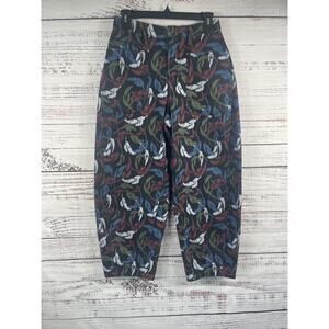 Ruti Pants Womens 6 Multicolor Floral Cropped Tapered Elastic Waist Stretch